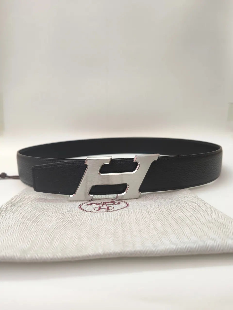 Hermès Black Leather Belt