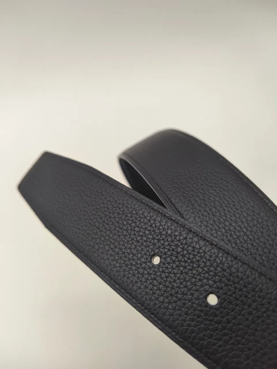 Hermès Black Leather Belt - Hình 6
