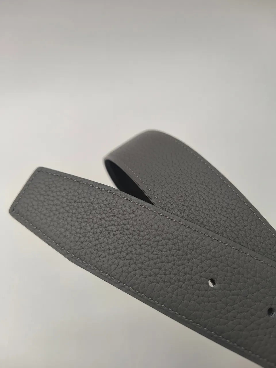 Hermes Grey Leather Belt - Hình 6