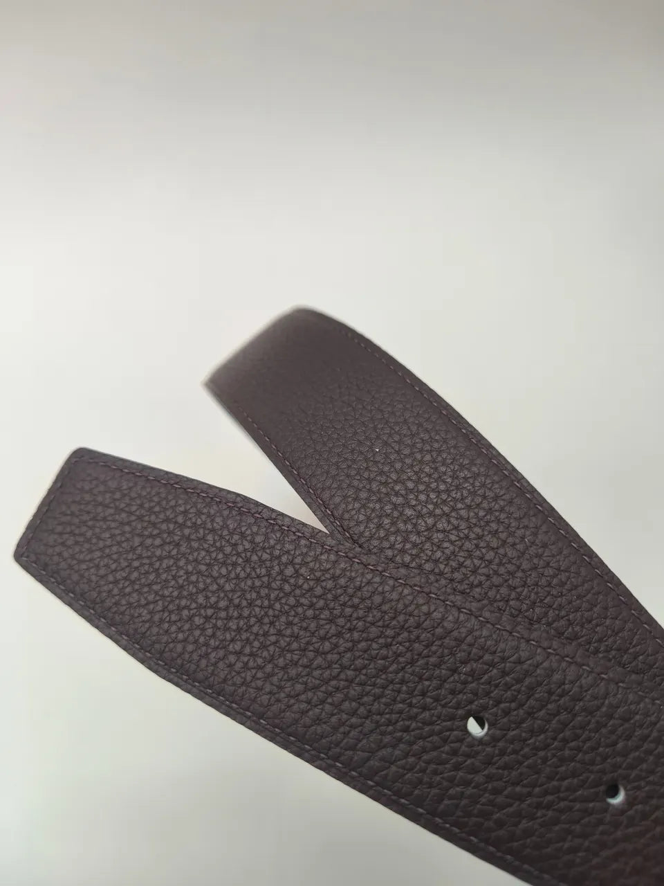 Hermès Brown Leather Belt - Hình 6