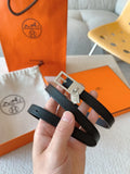 Hermès Black Leather Padlock Belt