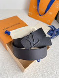 LV Grained Leather Black Belt