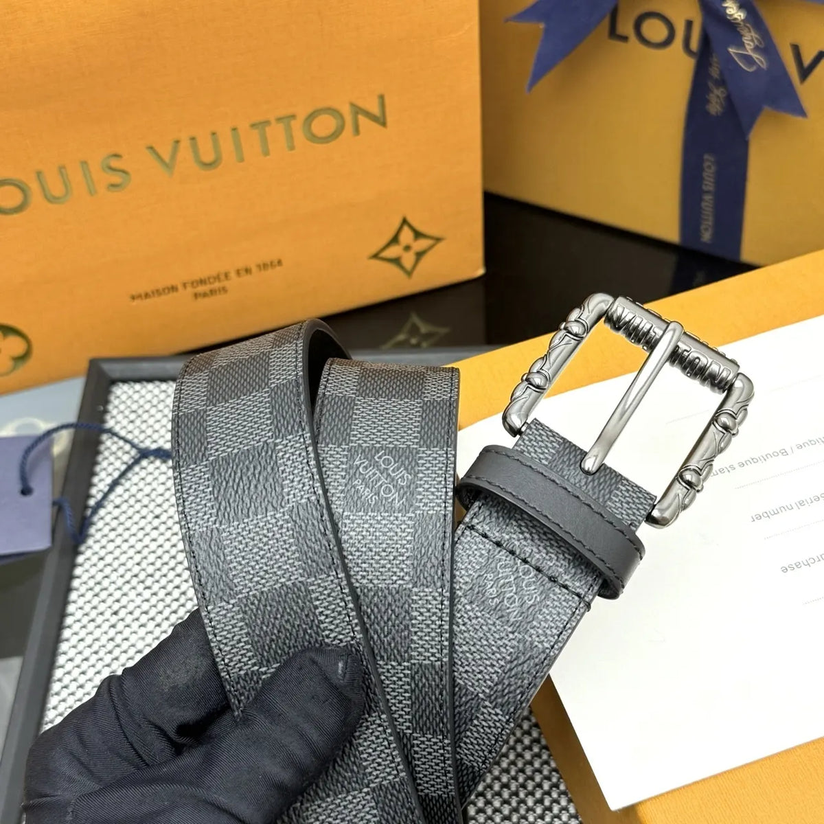 Louis Vuitton Damier Charcoal Belt - Hình 2