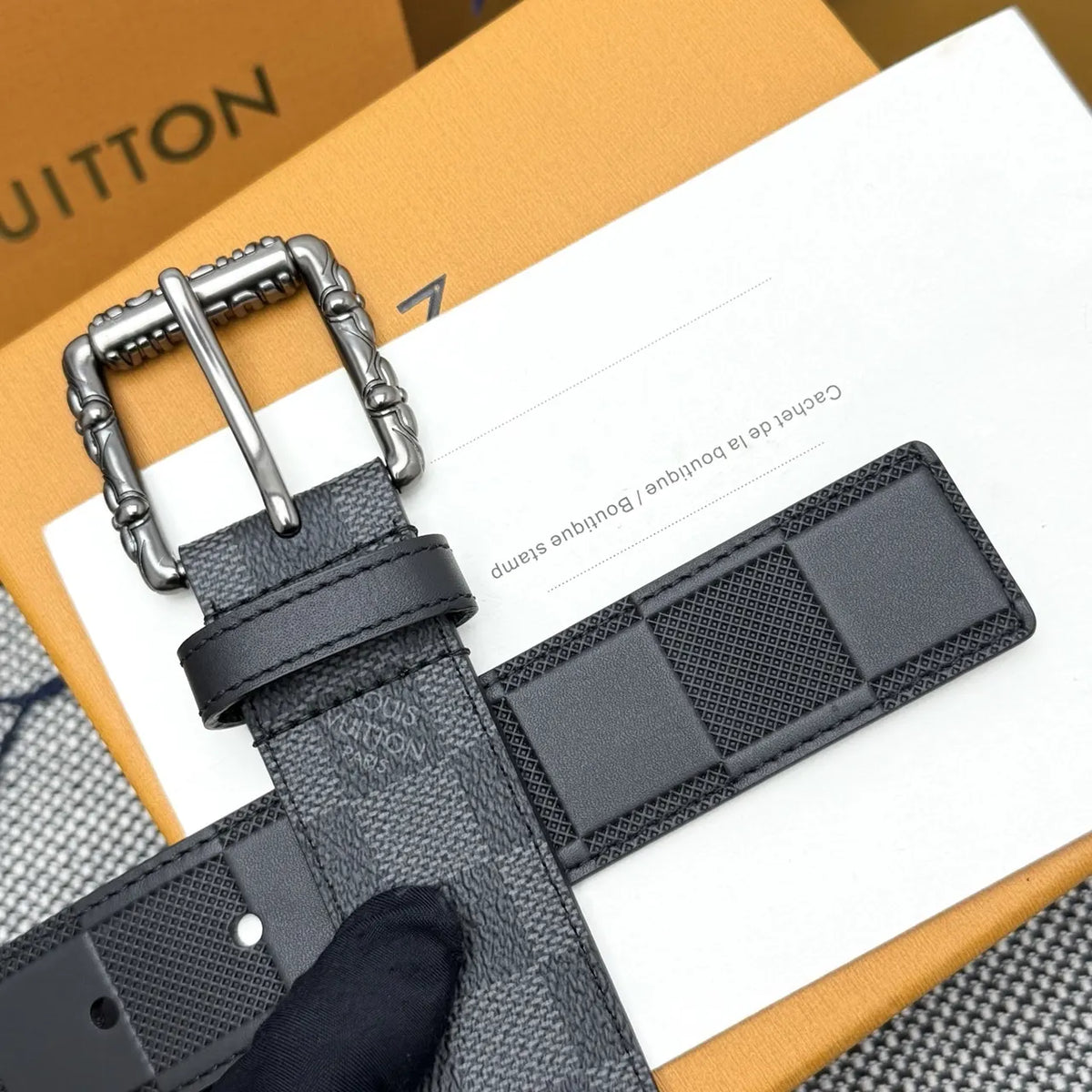 Louis Vuitton Damier Charcoal Belt - Hình 4