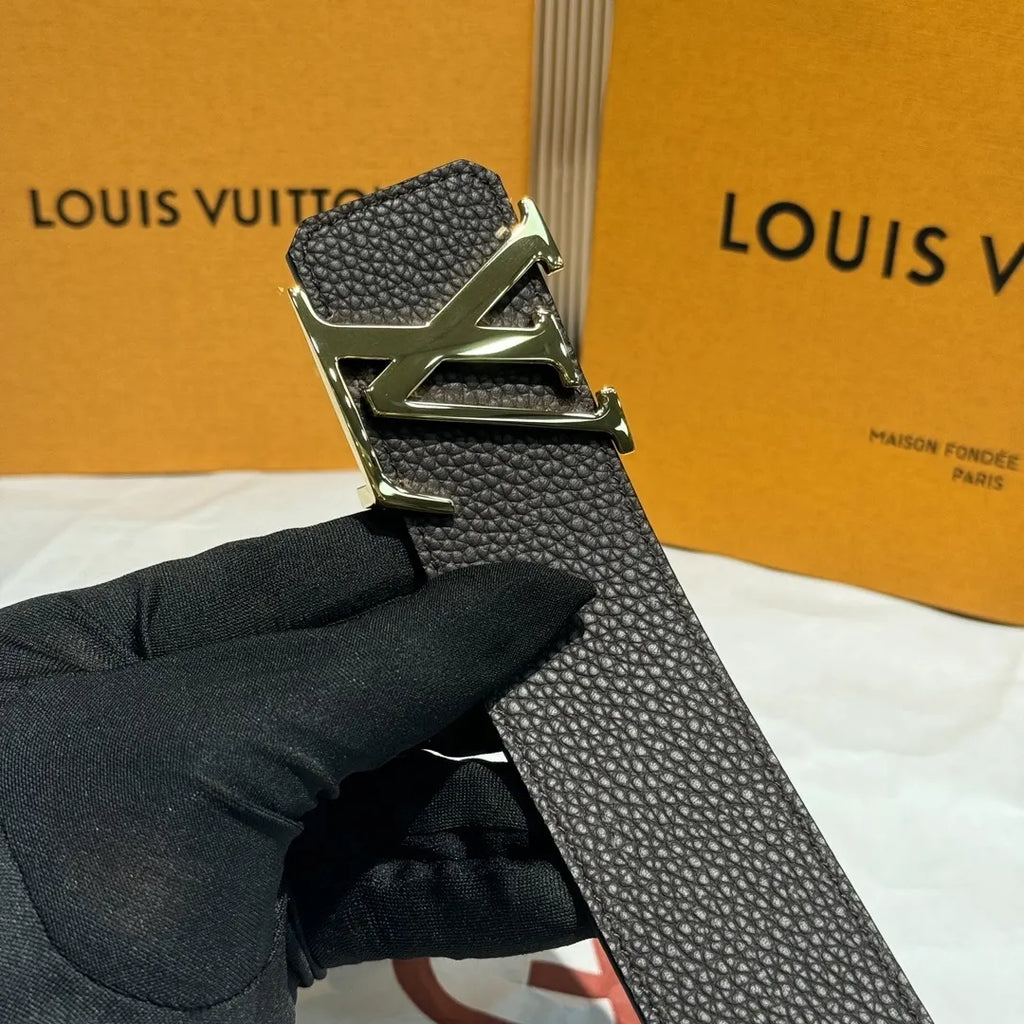 Navy Blue Leather Belt - Hình 4