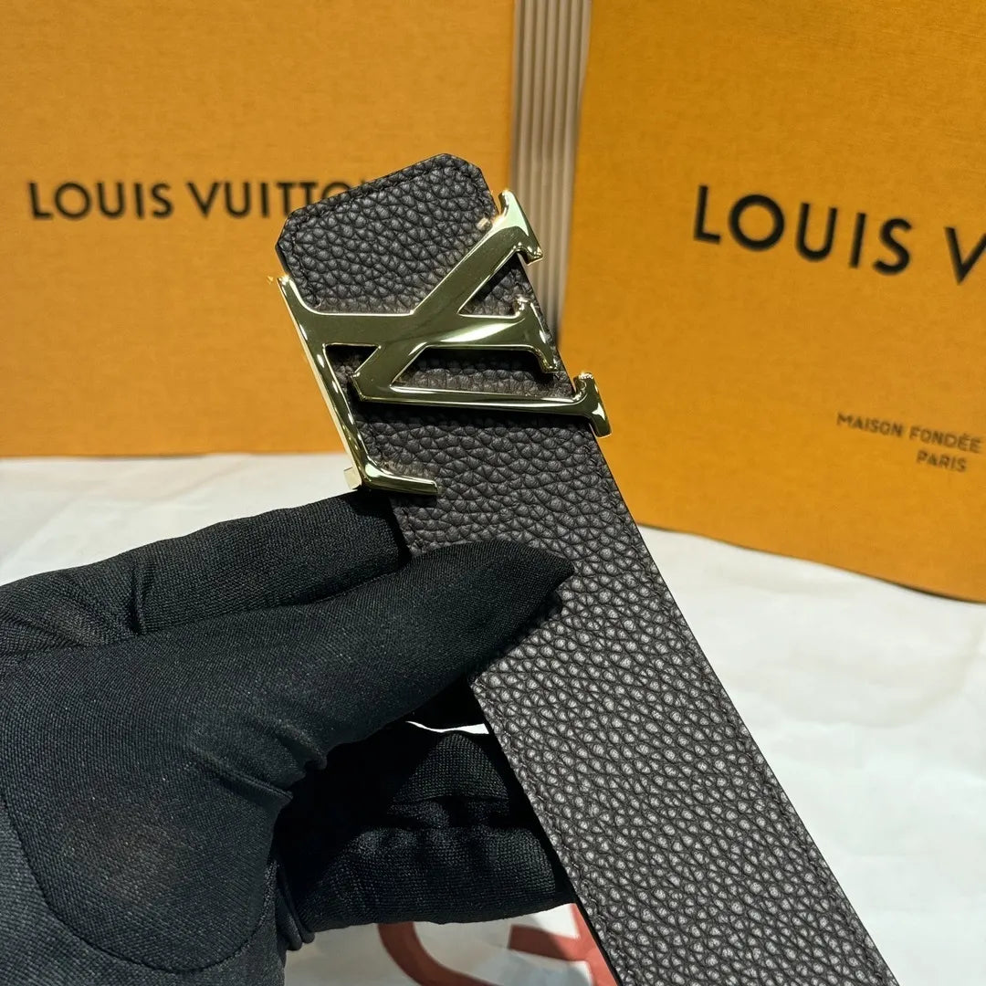 Navy Blue Leather Belt - Hình 4
