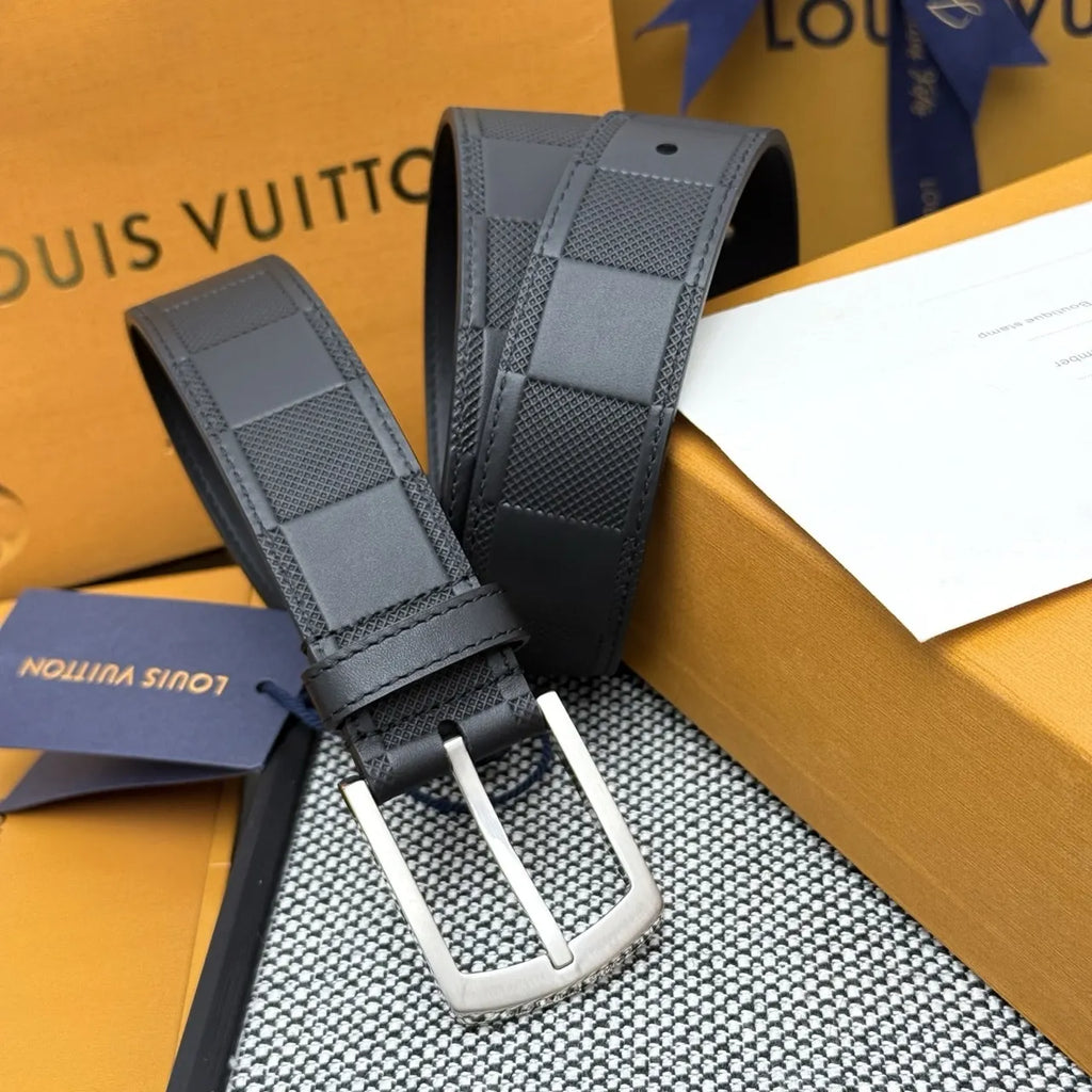 Louis Vuitton Damier Black Leather Belt - Hình 2