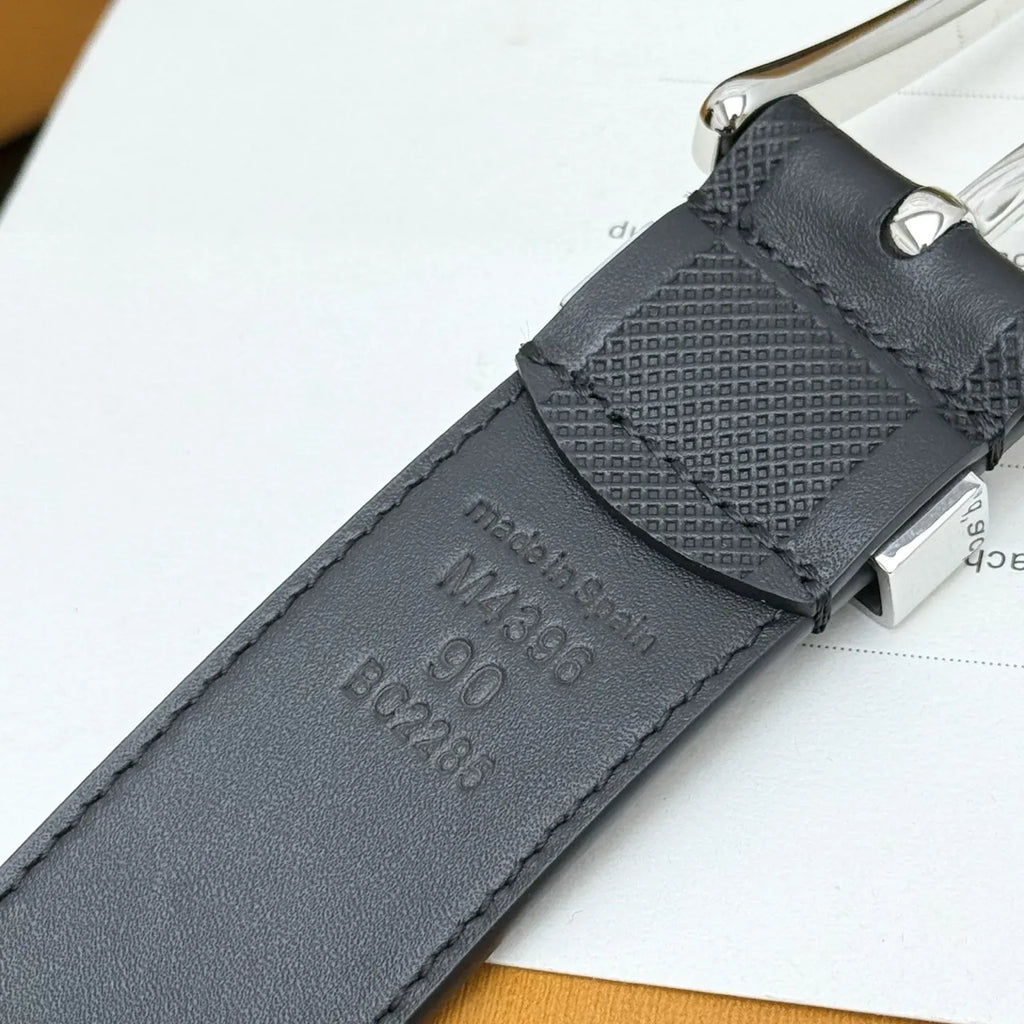 Louis Vuitton Damier Black Leather Belt - Hình 8