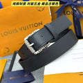 Matte Black Leather Belt Antique Silver Buckle