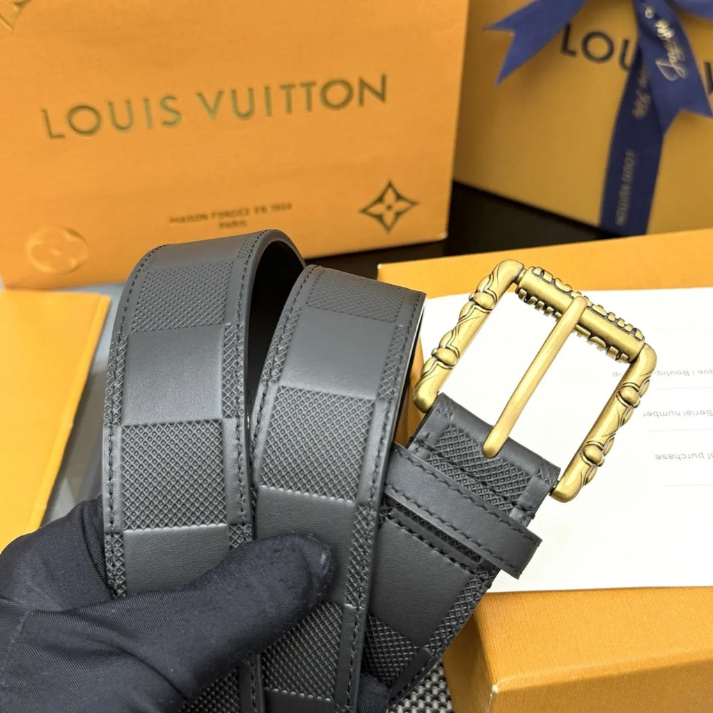 antique Louis Vuitton Damier Shadow Belt - Hình 3