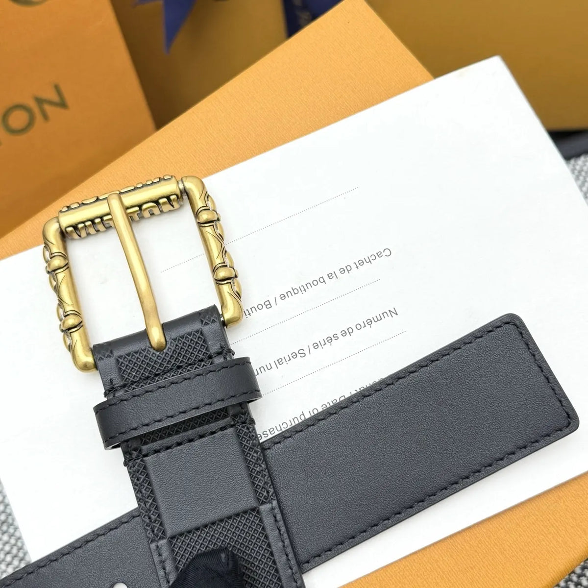 antique Louis Vuitton Damier Shadow Belt - Hình 4