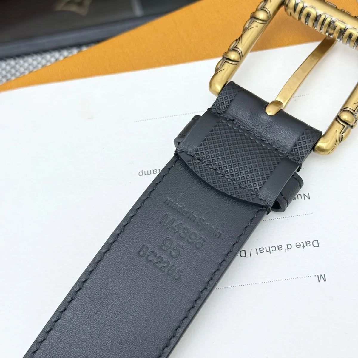 antique Louis Vuitton Damier Shadow Belt - Hình 5