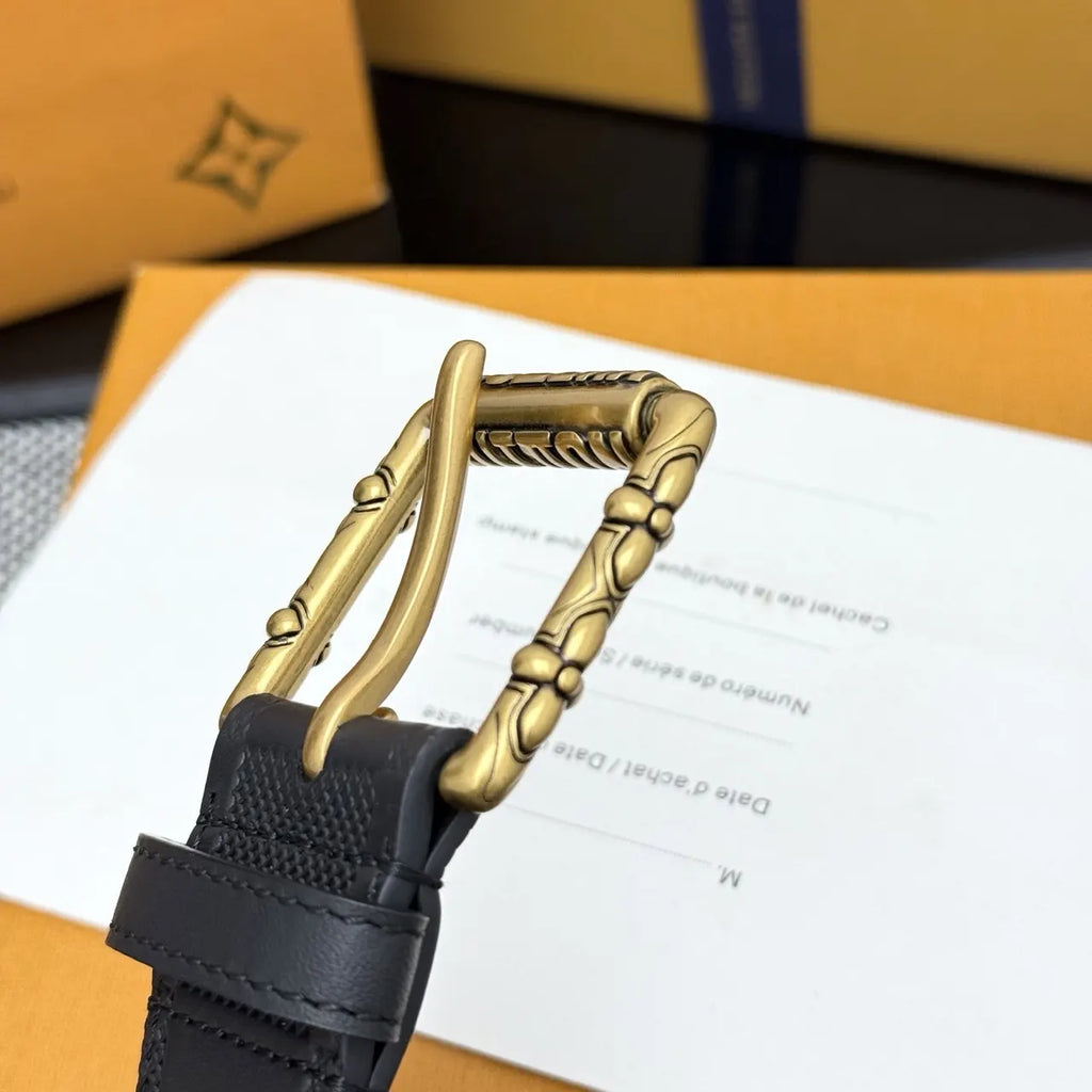 antique Louis Vuitton Damier Shadow Belt - Hình 8