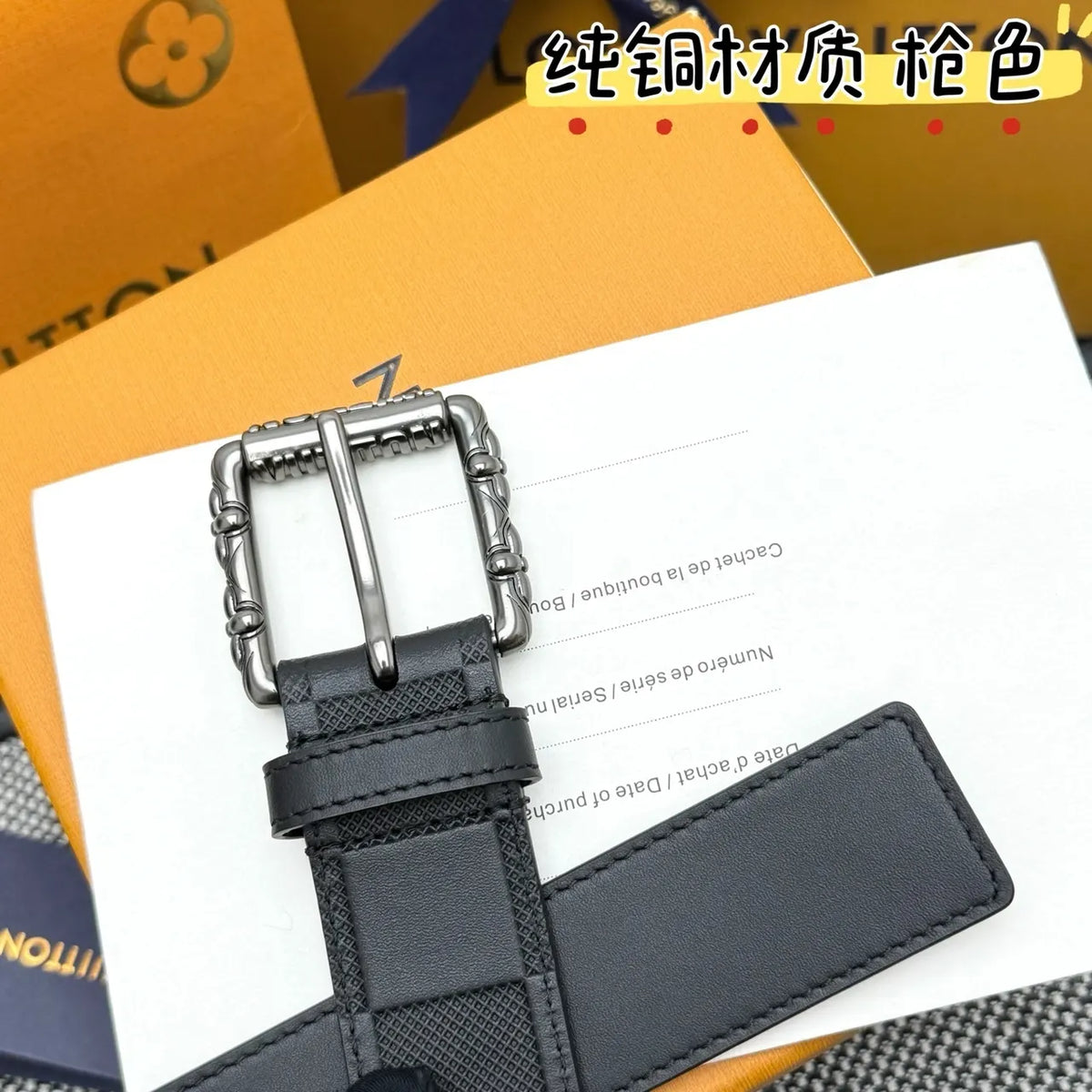 Anthracite Damier Bamboo Belt - Hình 2