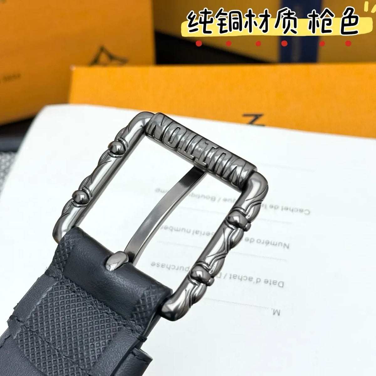 Anthracite Damier Bamboo Belt - Hình 4