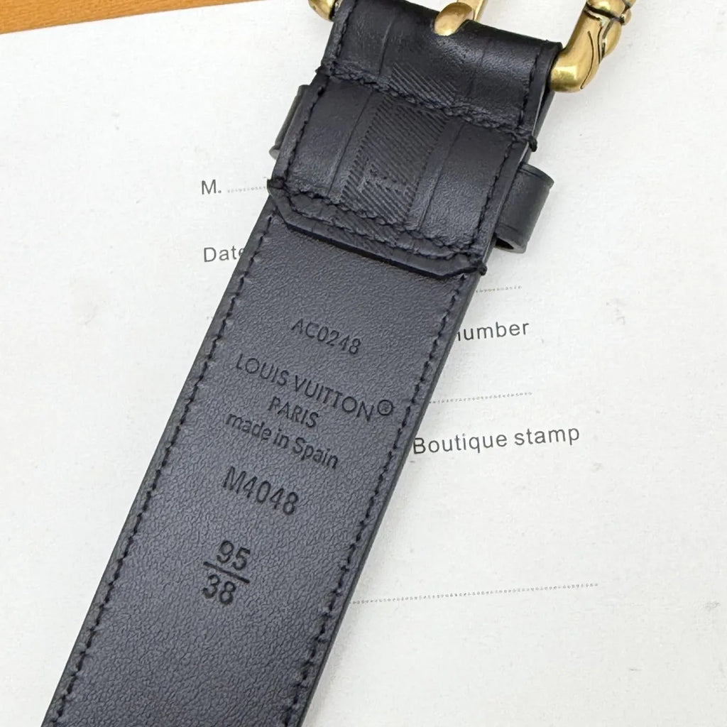 Louis Vuitton Grey Embossed Belt - Hình 6