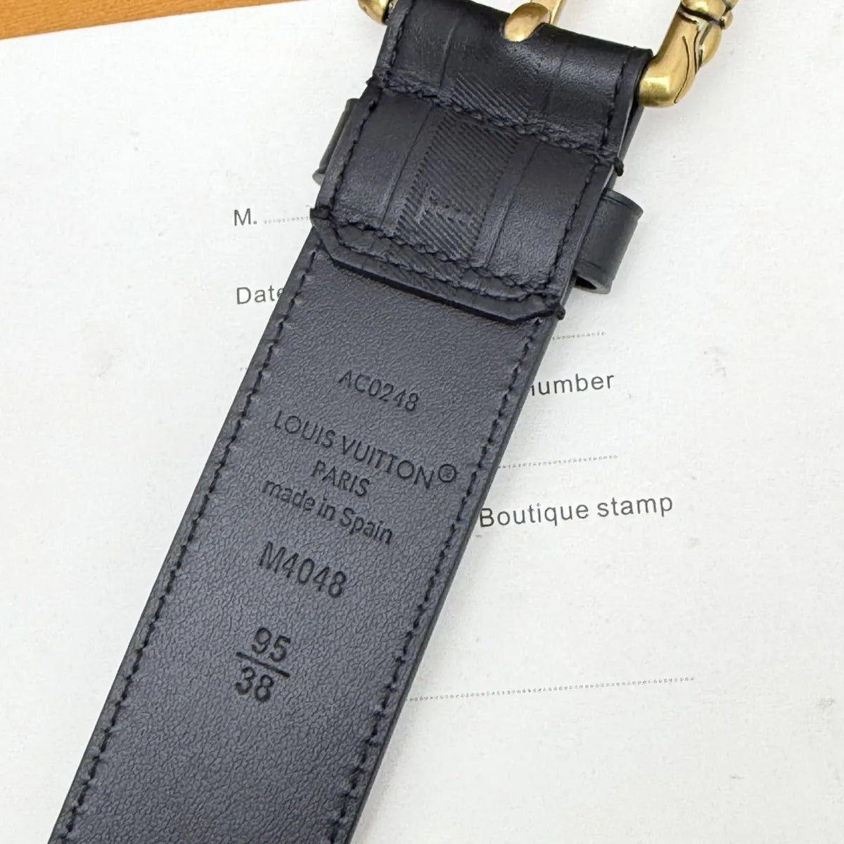 Louis Vuitton Grey Embossed Belt - Hình 6