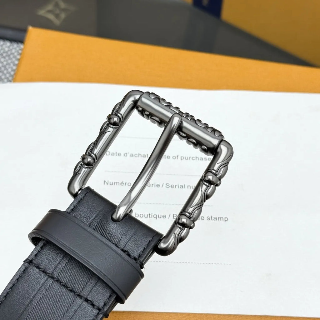 Louis Vuitton Black Embossed Belt leather - Hình 4