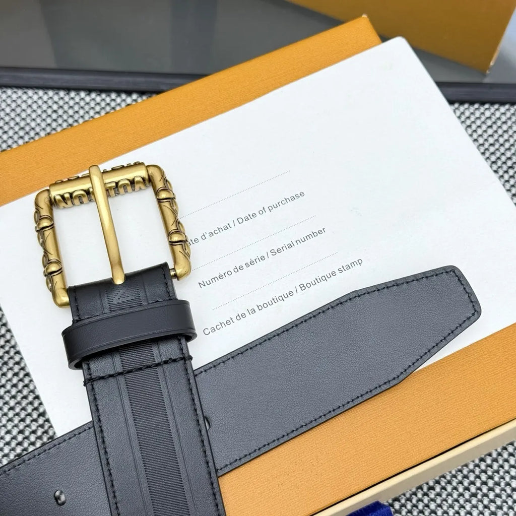 Louis Vuitton Grey Embossed Belt - Hình 8