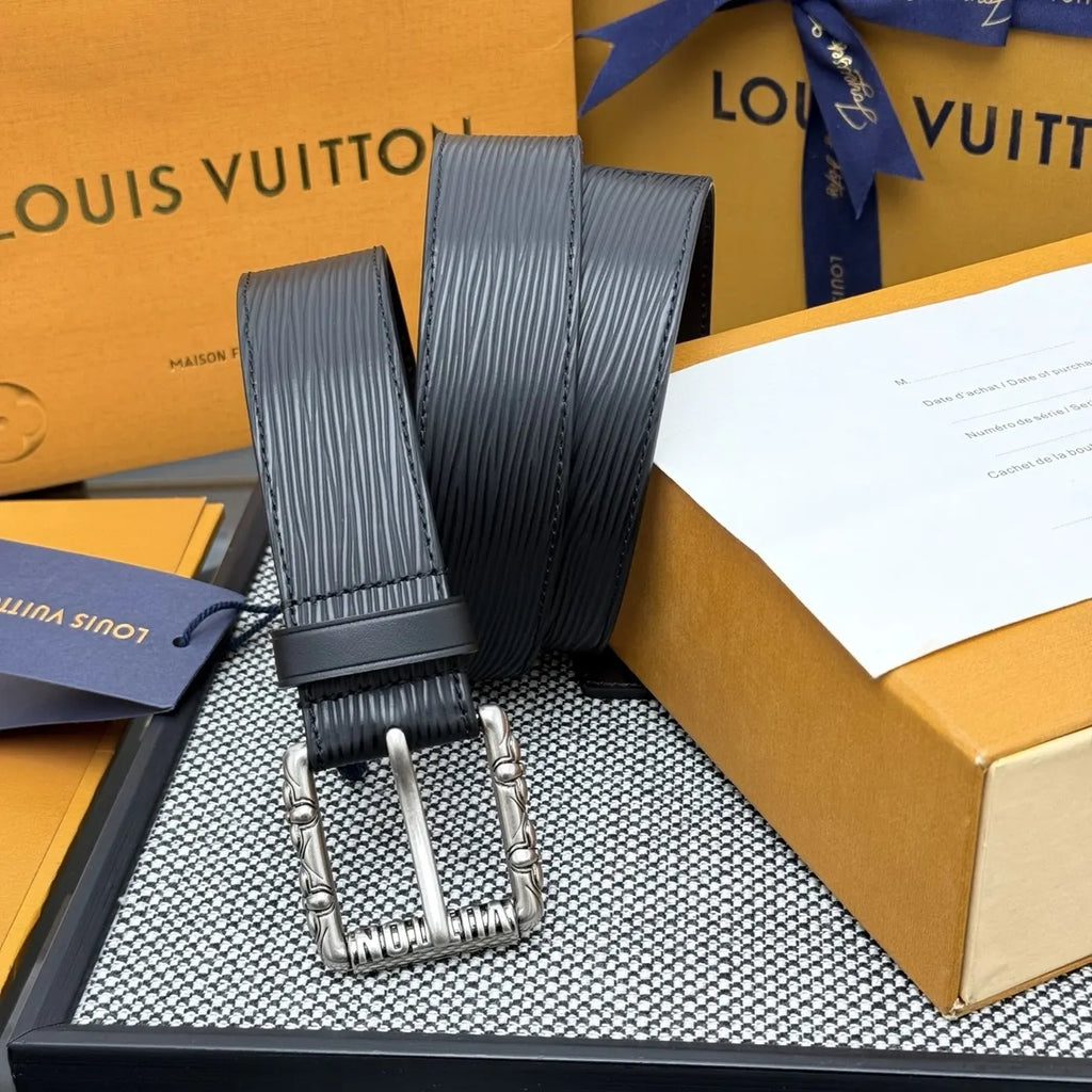leather Louis Vuitton Epi Black Belt - Hình 2