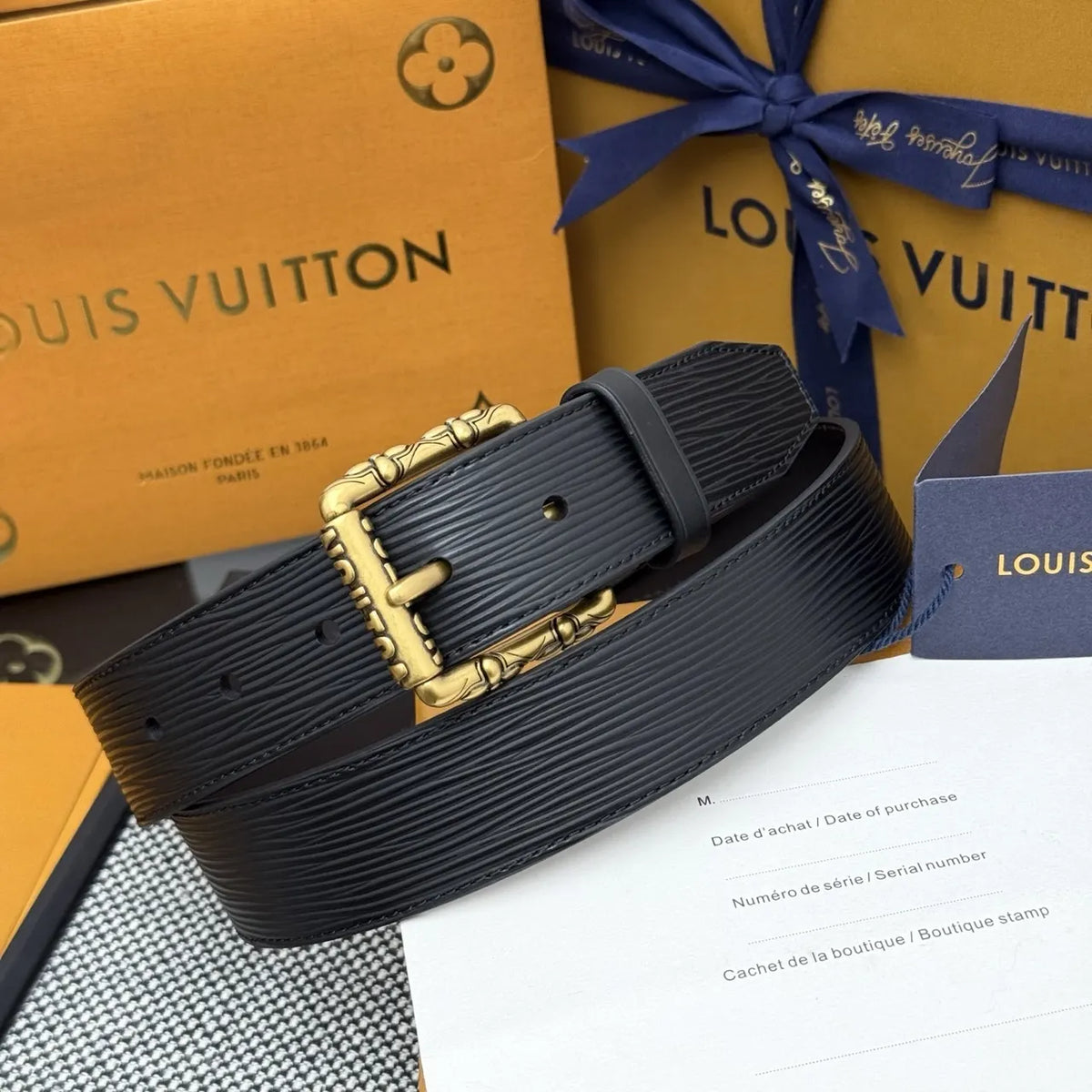 antique Louis Vuitton Epi Leather Belt