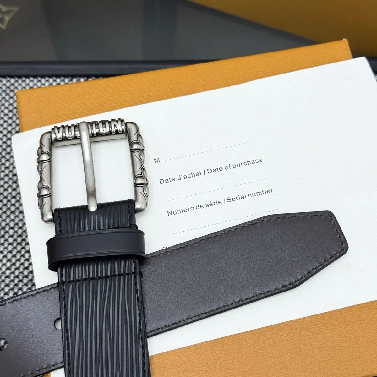 leather Louis Vuitton Epi Black Belt - Hình 9