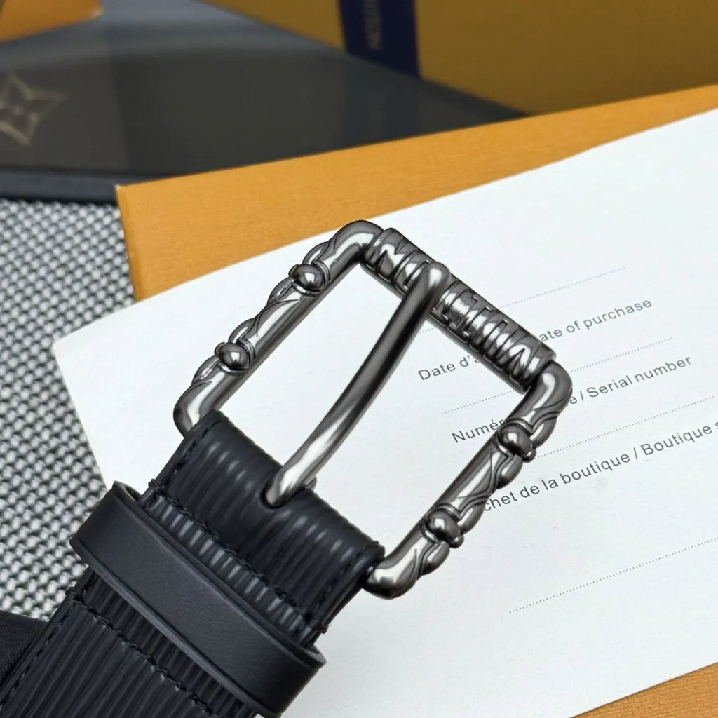 ornate Louis Vuitton Epi Leather Belt - Hình 4