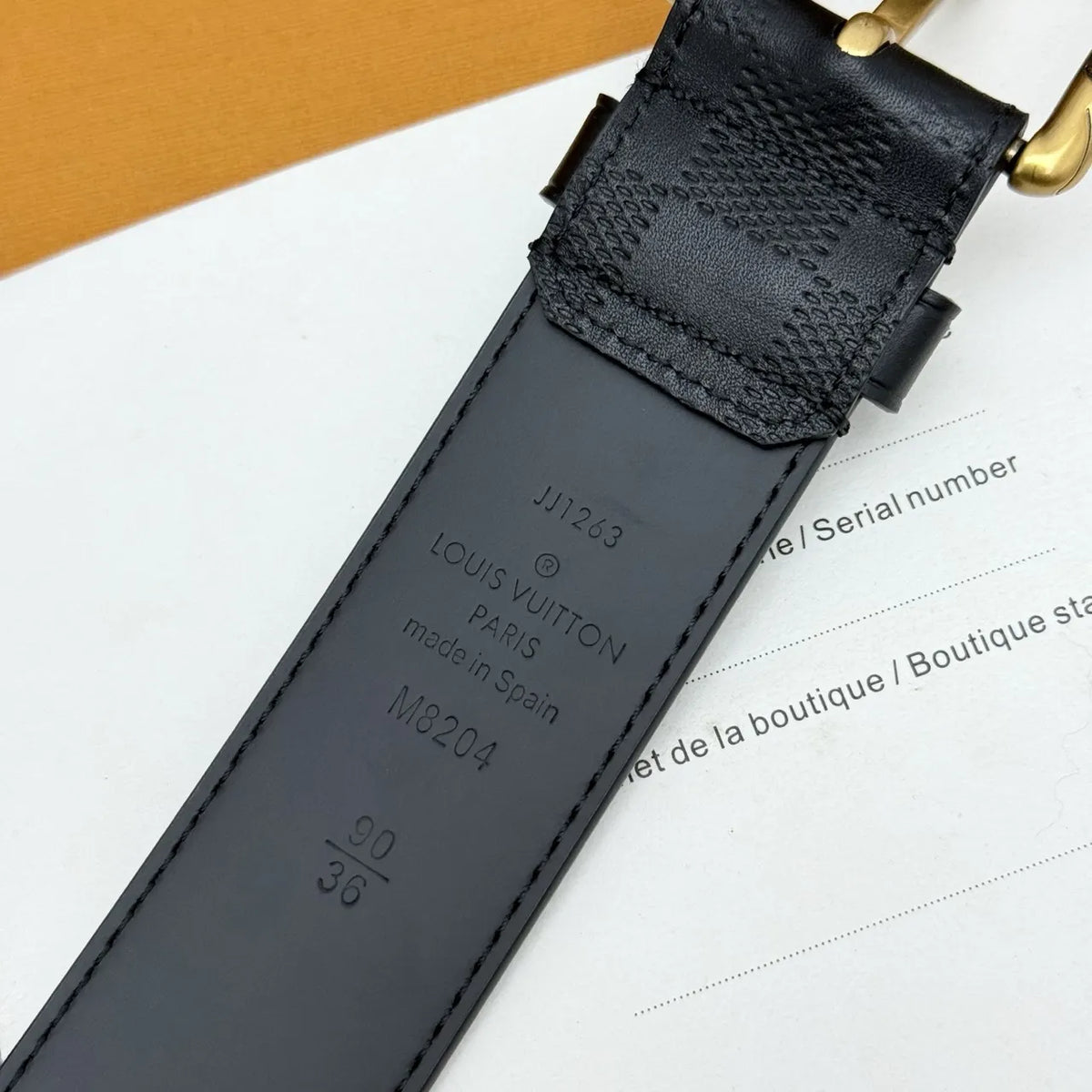 Black Damier Bamboo Buckle Belt - Hình 7