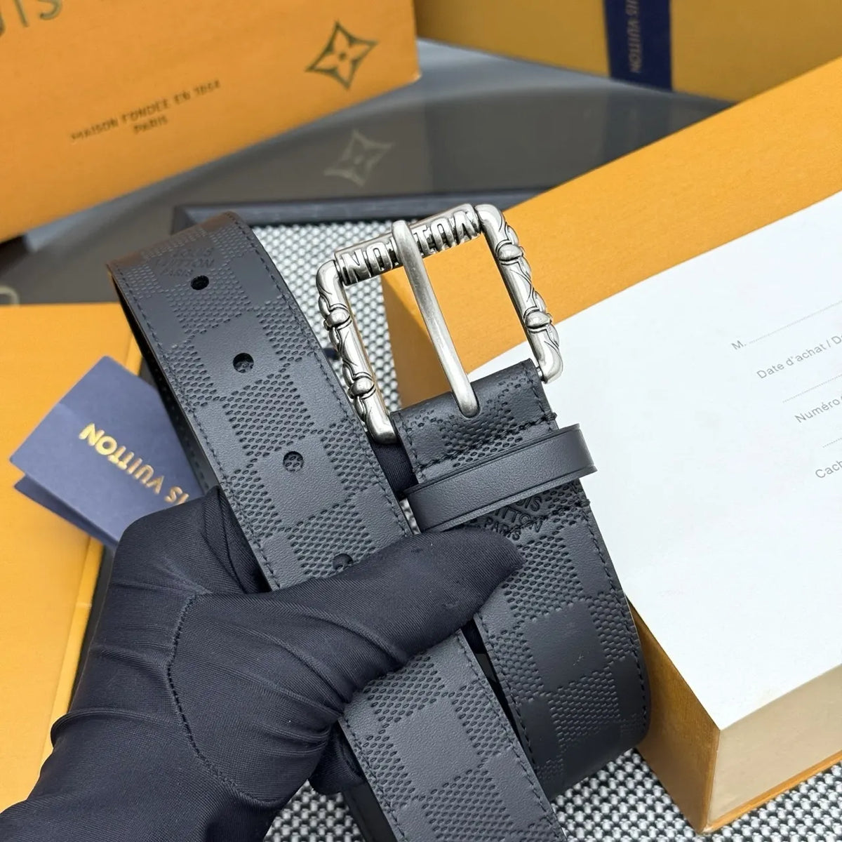 LV Damier Graphite Black Belt - Hình 6