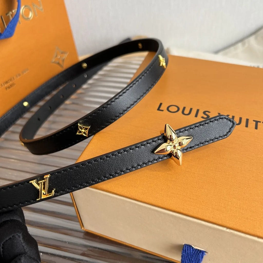 Louis Vuitton Black Leather Star Belt - Hình 2