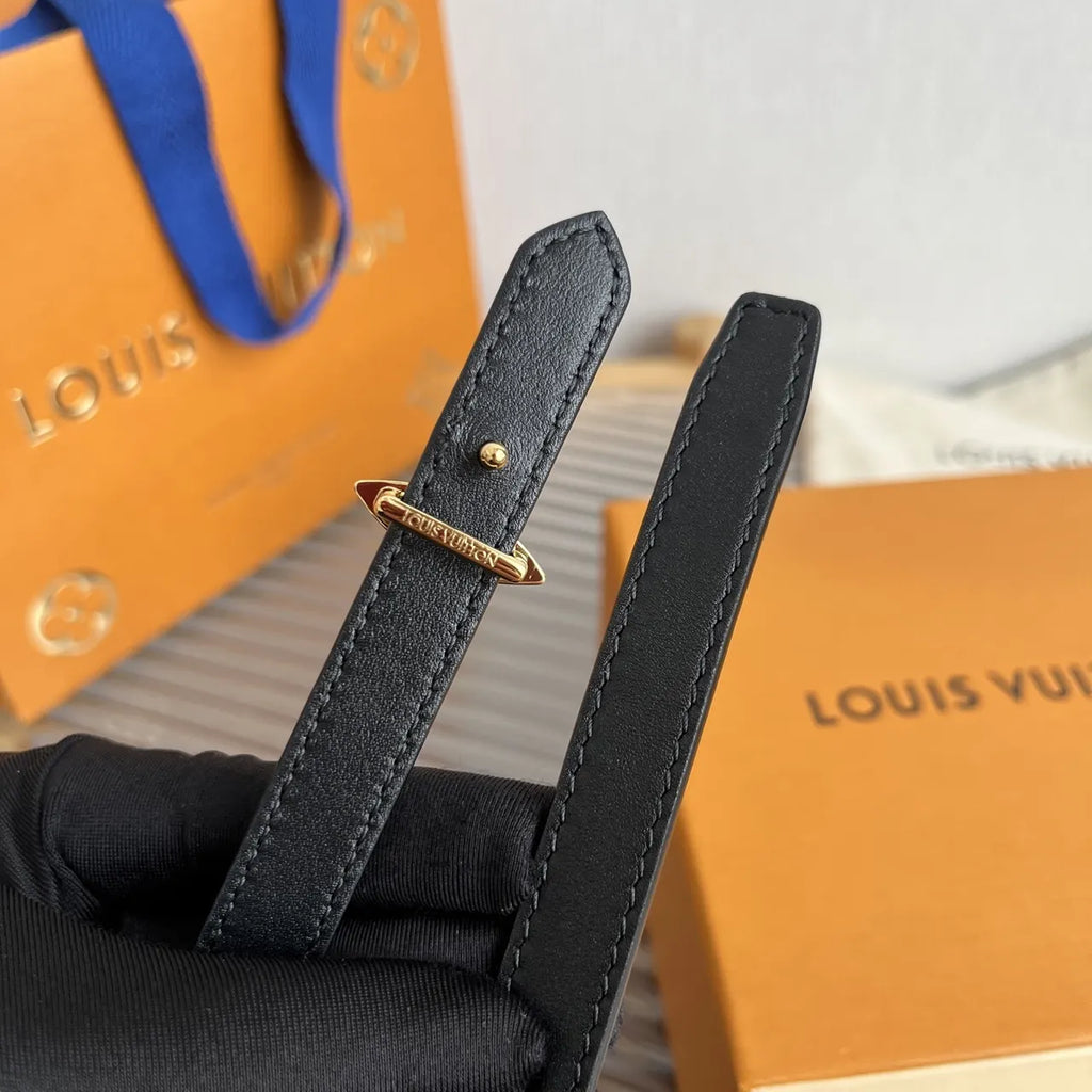 Louis Vuitton Black Leather Star Belt - Hình 5
