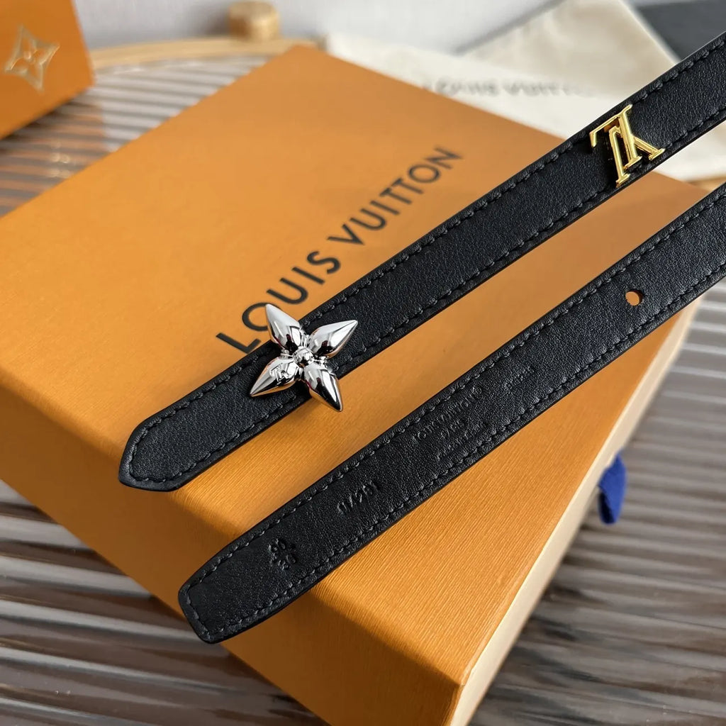 Louis Vuitton Black Leather Star Belt - Hình 5