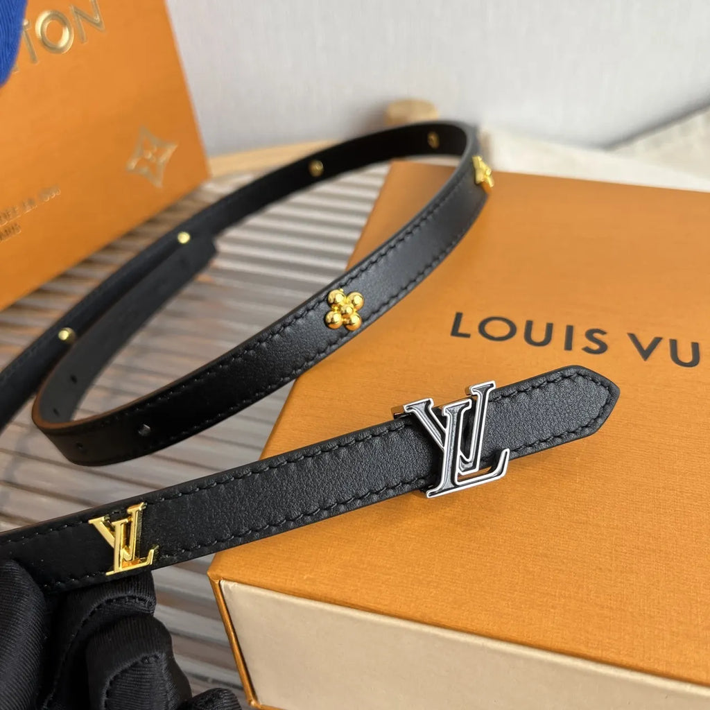 Louis Vuitton Black Skinny Belt - Hình 2