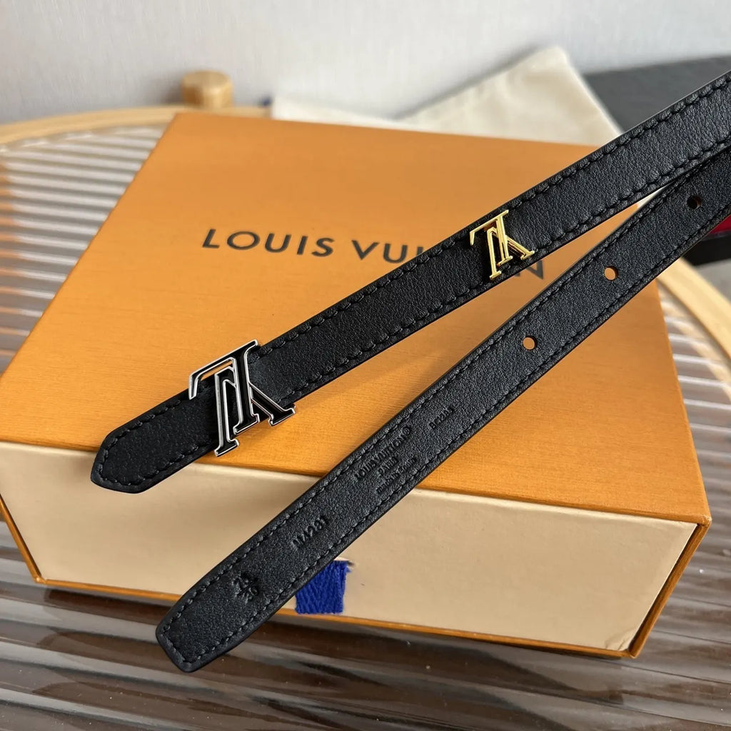 Louis Vuitton Black Skinny Belt - Hình 5