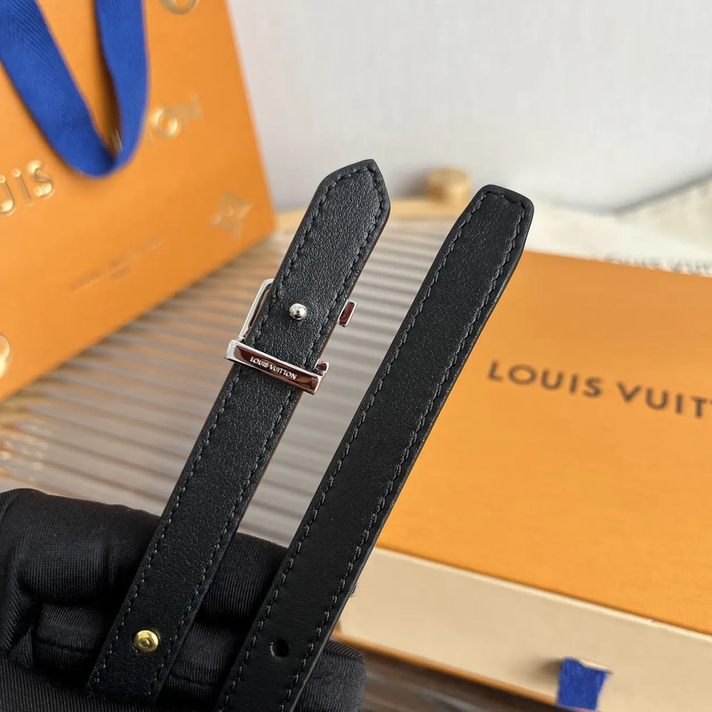 Louis Vuitton Black Skinny Belt - Hình 6
