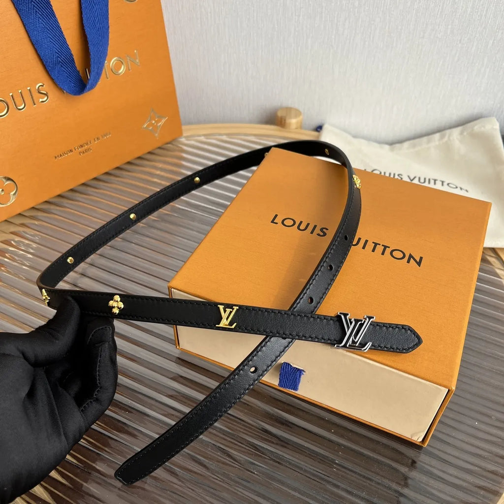 Louis Vuitton Black Skinny Belt - Hình 9