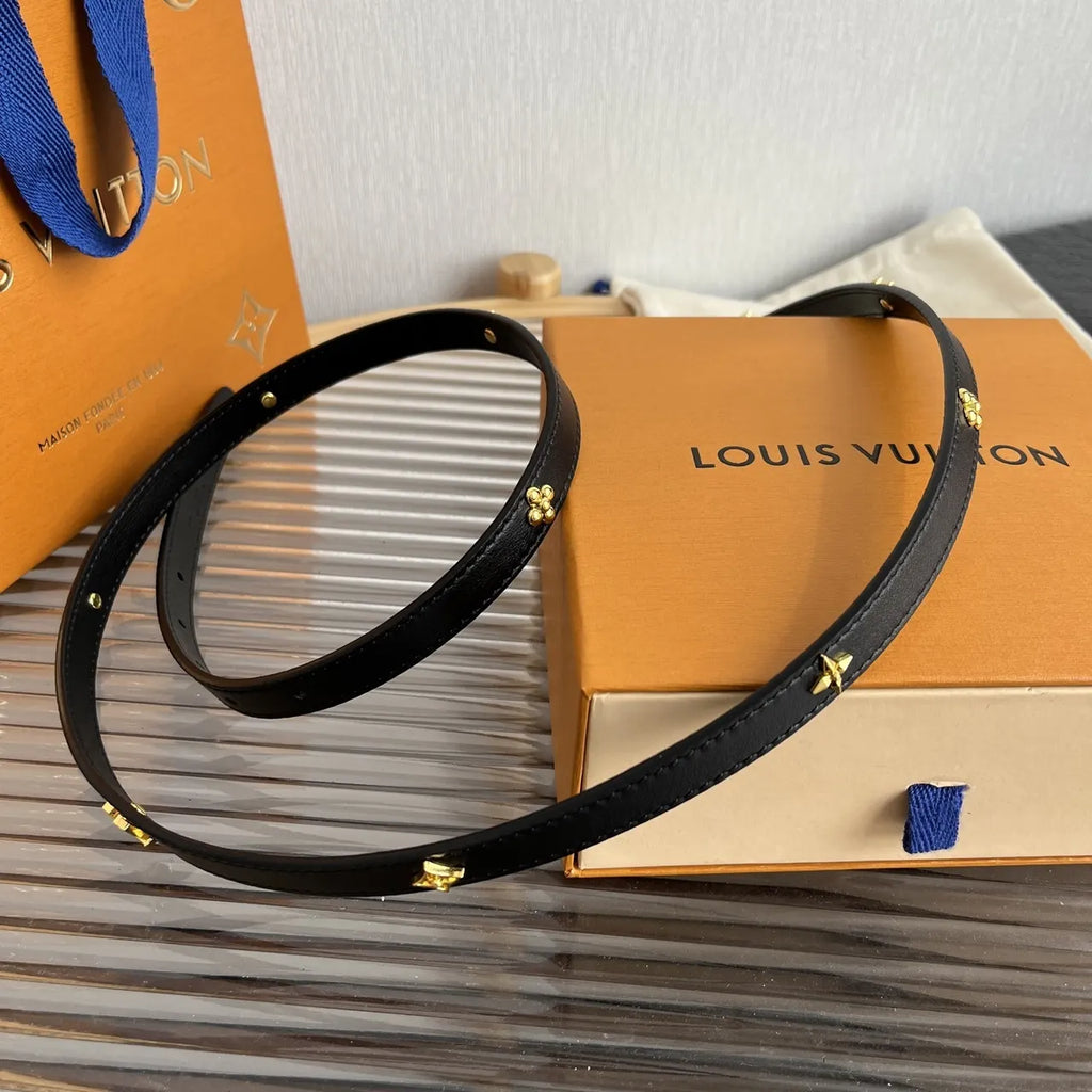 Louis Vuitton Mini Black Leather Belt - Hình 4