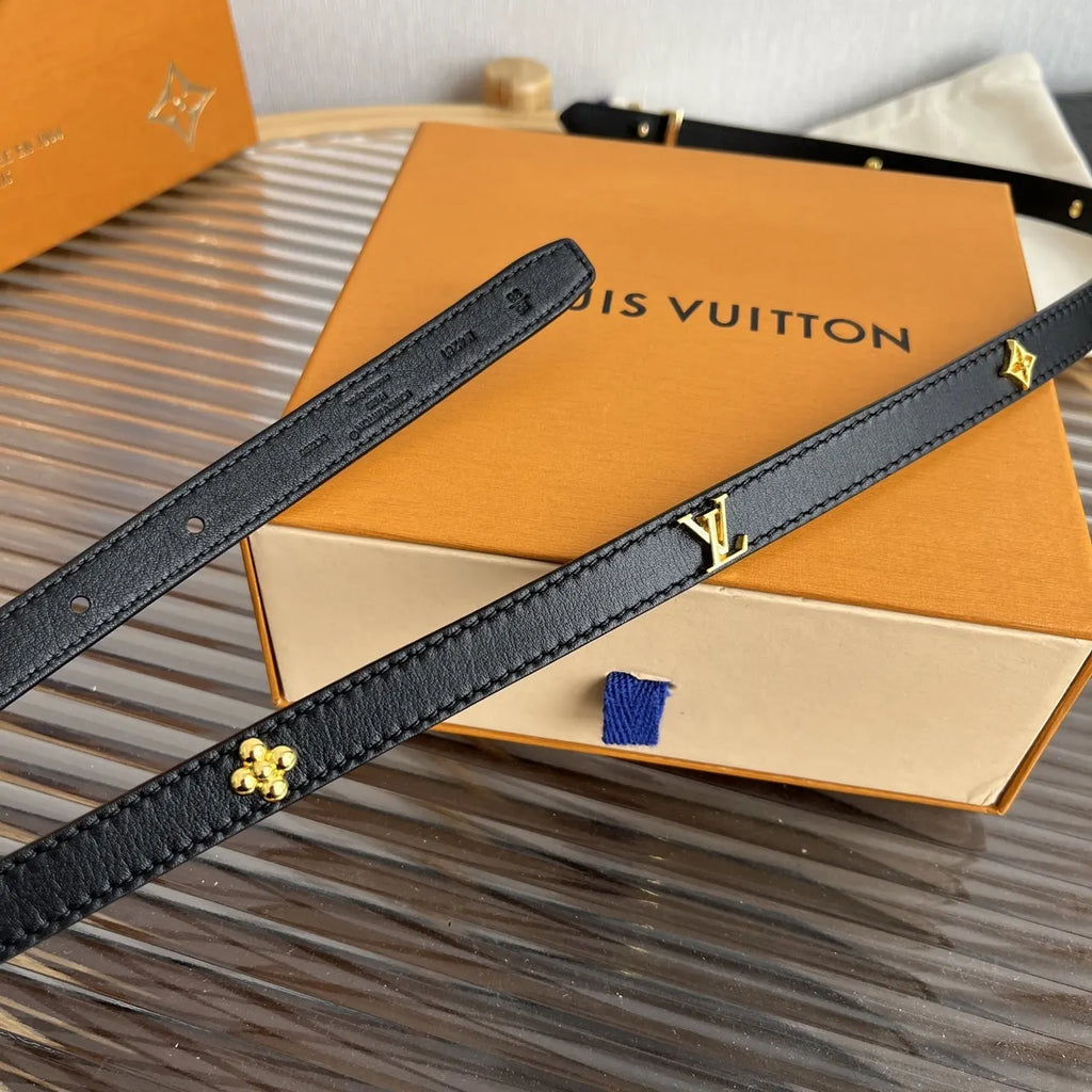 Louis Vuitton Mini Black Leather Belt - Hình 5