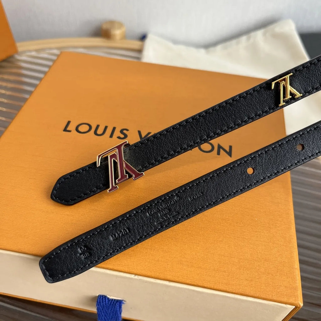 Louis Vuitton Mini Black Leather Belt - Hình 6