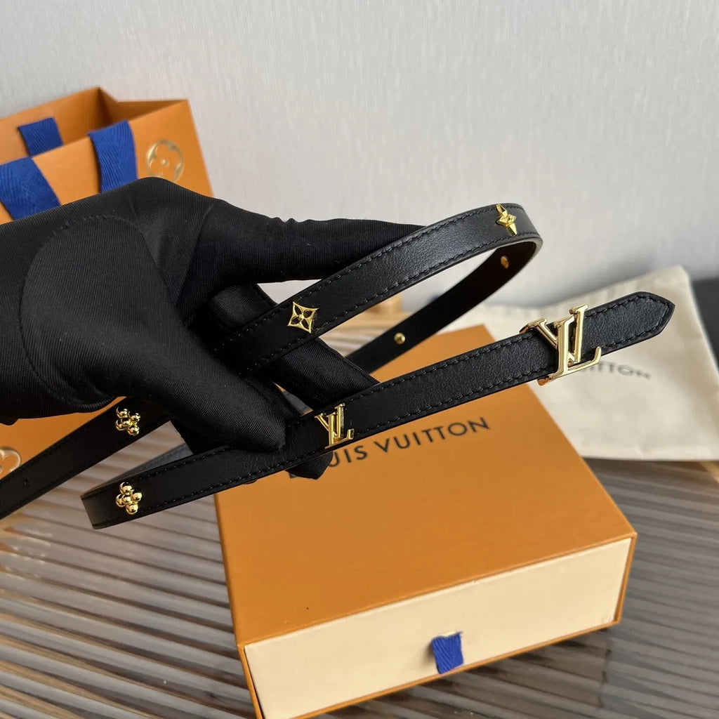 Louis Vuitton Black Skinny Belt - Hình 2