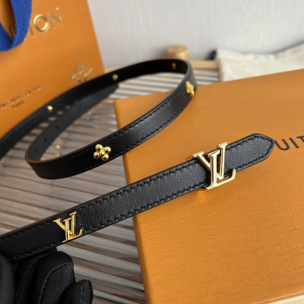 Louis Vuitton Black Skinny Belt - Hình 3