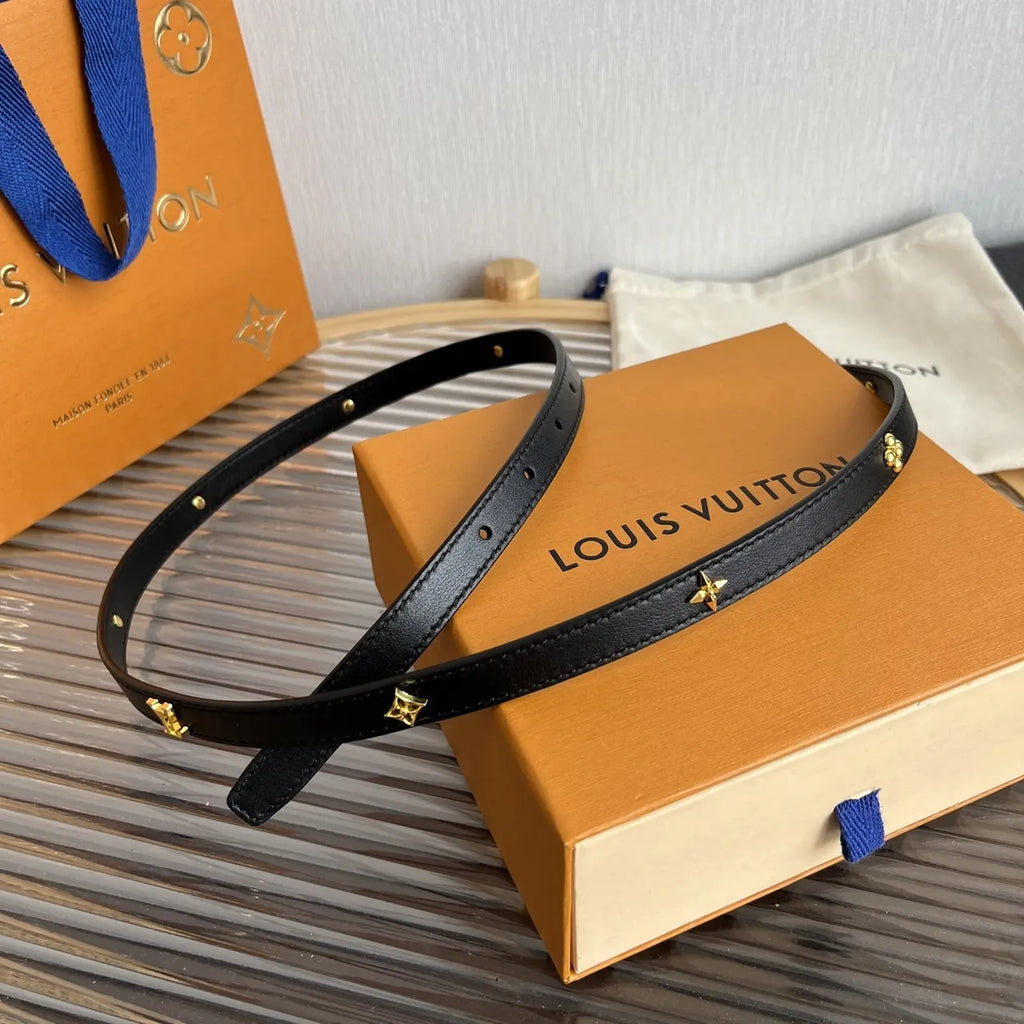 Louis Vuitton Black Skinny Belt - Hình 4