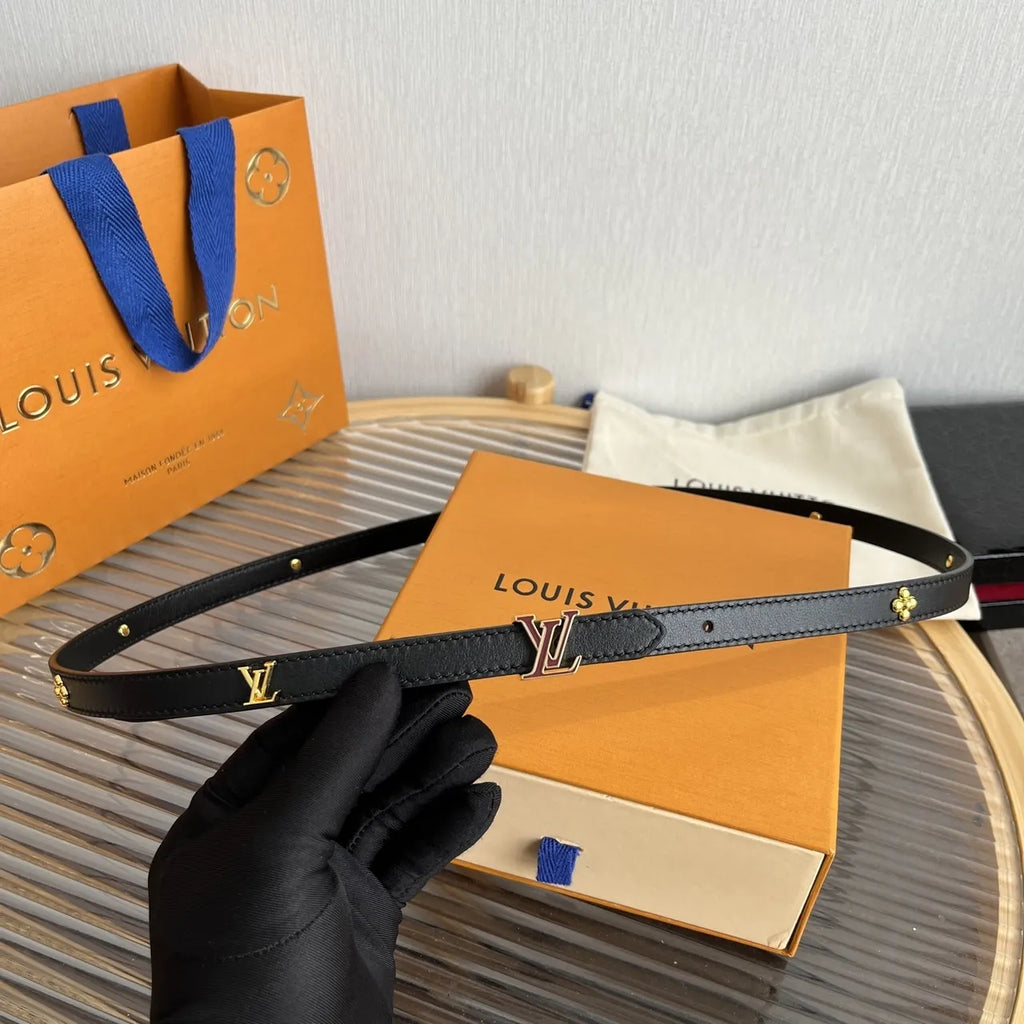 Louis Vuitton Mini Black Leather Belt - Hình 10