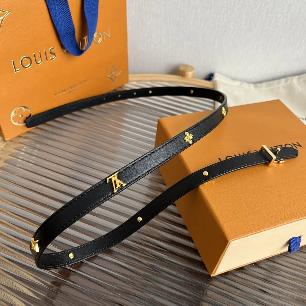 Louis Vuitton Black Skinny Belt - Hình 5
