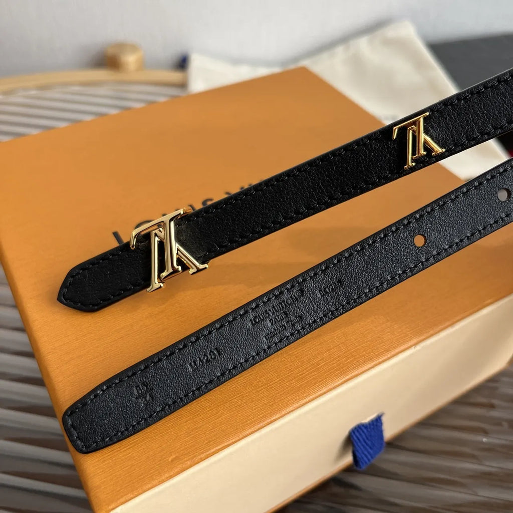 Louis Vuitton Black Skinny Belt - Hình 6