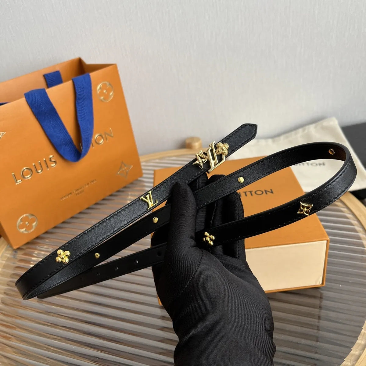 Louis Vuitton Black Thin Belt - Hình 6