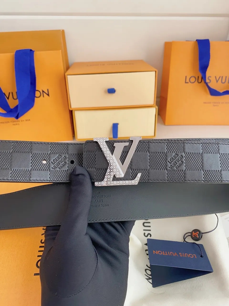 Damier Graphite Patterned Belt - Hình 2
