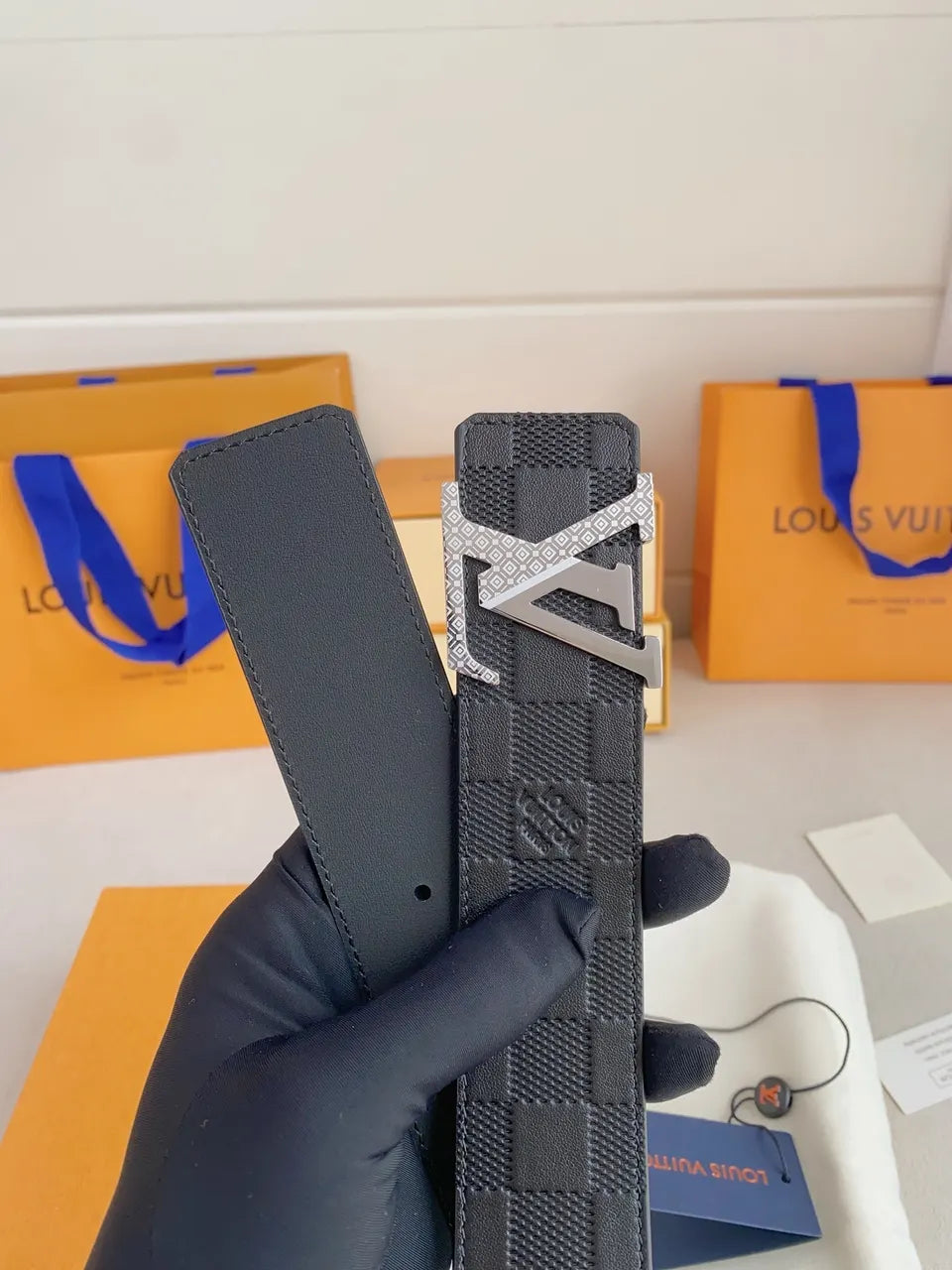 Damier Graphite Patterned Belt - Hình 3