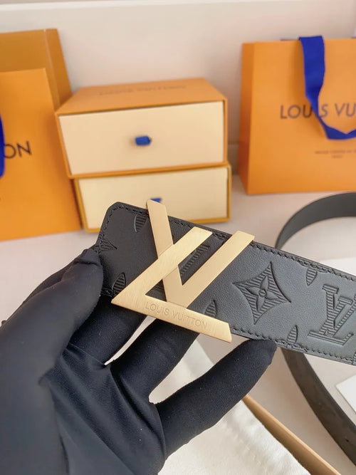 Black LV Upside Down Belt