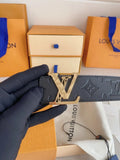 Louis Vuitton Navy Embossed Belt